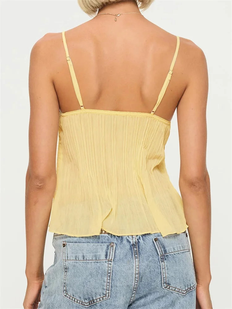 Elvira Geplooide Top